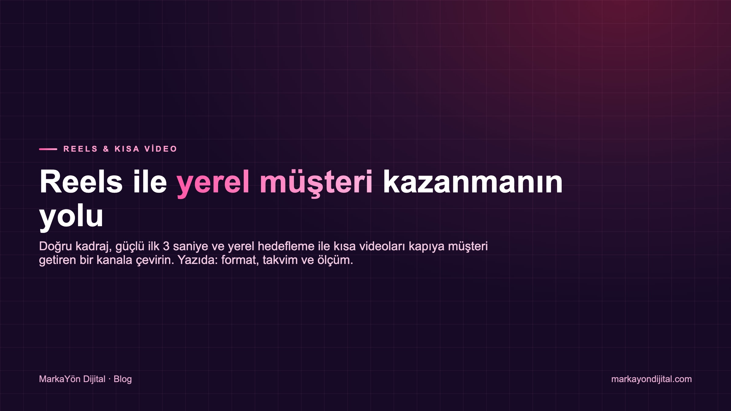 Reels çekimi ve yerel hedefleme ile müşteri kazanımını anlatan tasarım